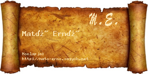 Mató Ernő névjegykártya